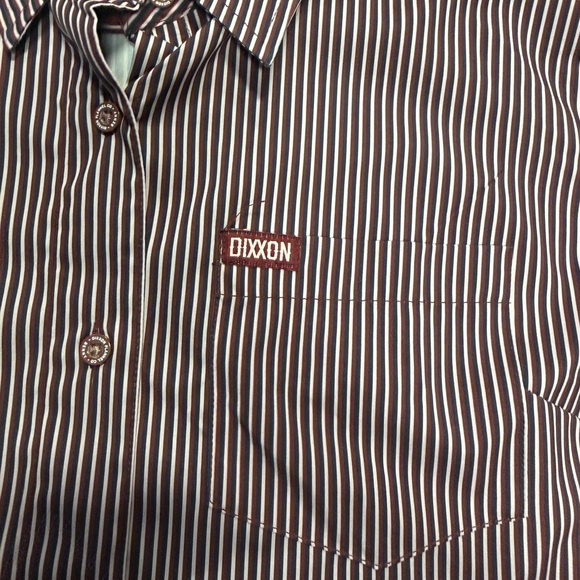 DIXXON BENNY TRIPLE STRIPE WOMEN'S SHORT SLEEVE - MAROON size large - Picture 6 of 10